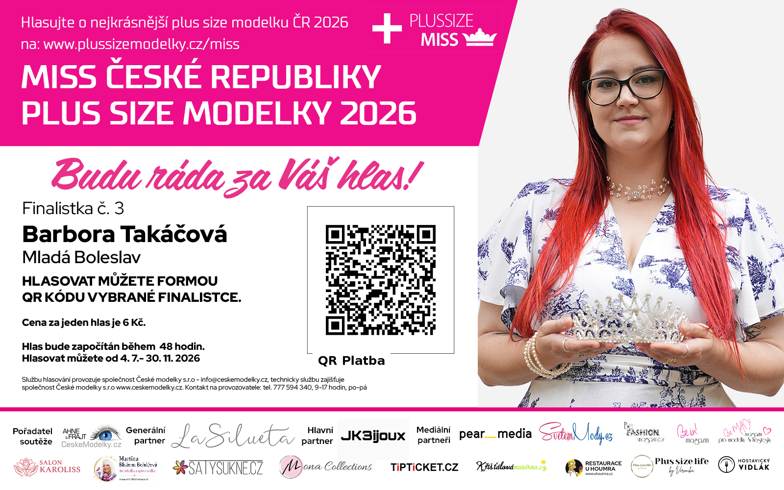 Barbora Tak��ov� � videomedailonek finalistky �. 3 | Miss Plus Size Modelky �esk� republiky 2026
