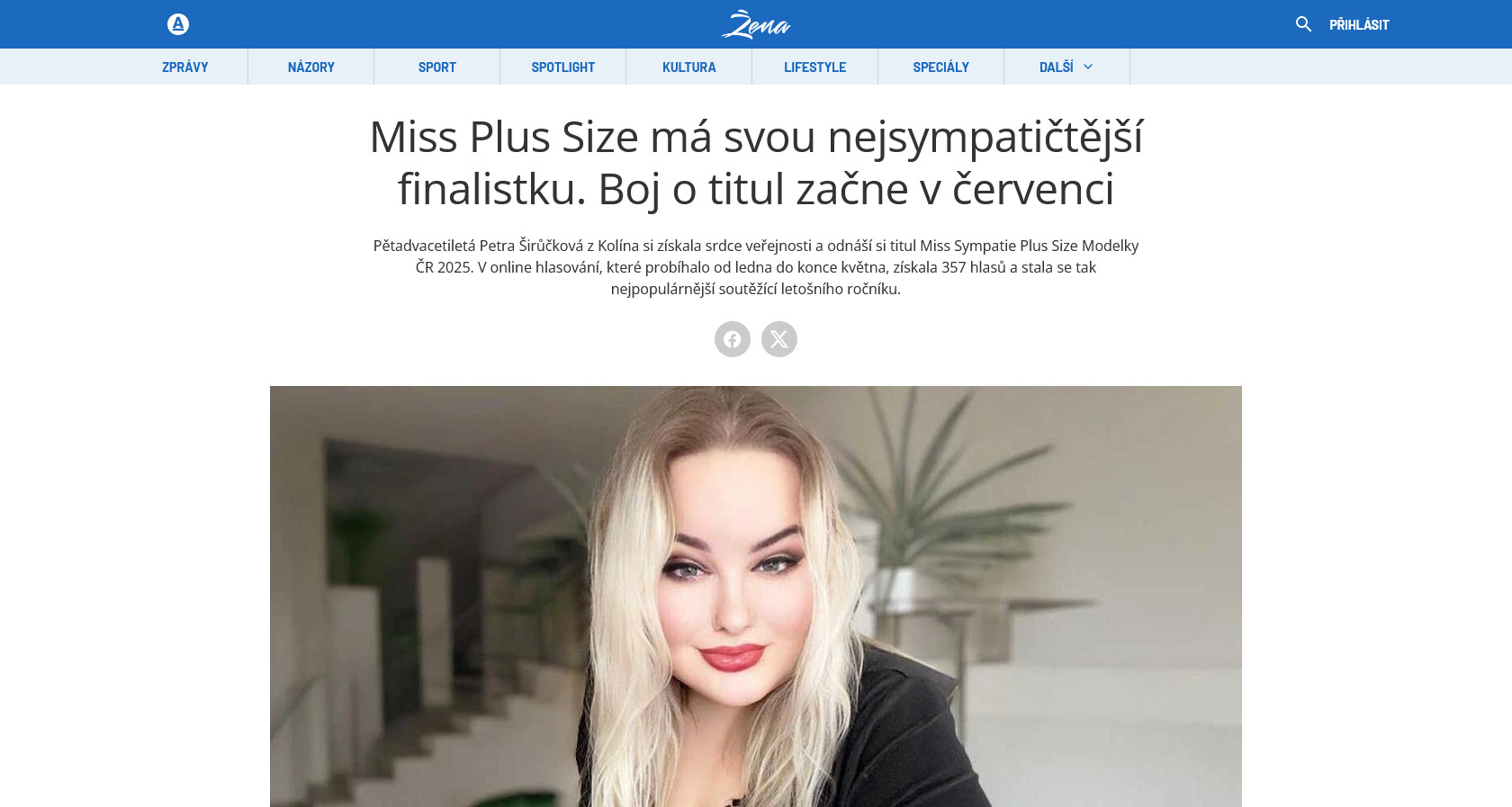 Napsali o ns aktualne.cz: Miss Plus Size m svou nejsympatitj finalistku. Boj o titul zane v ervenci
