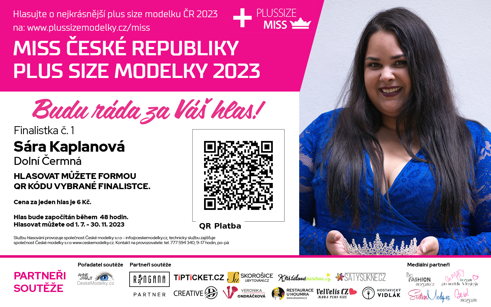 Sra Kaplanov finalistka .1 soute Miss Plus size modelky R 2023
