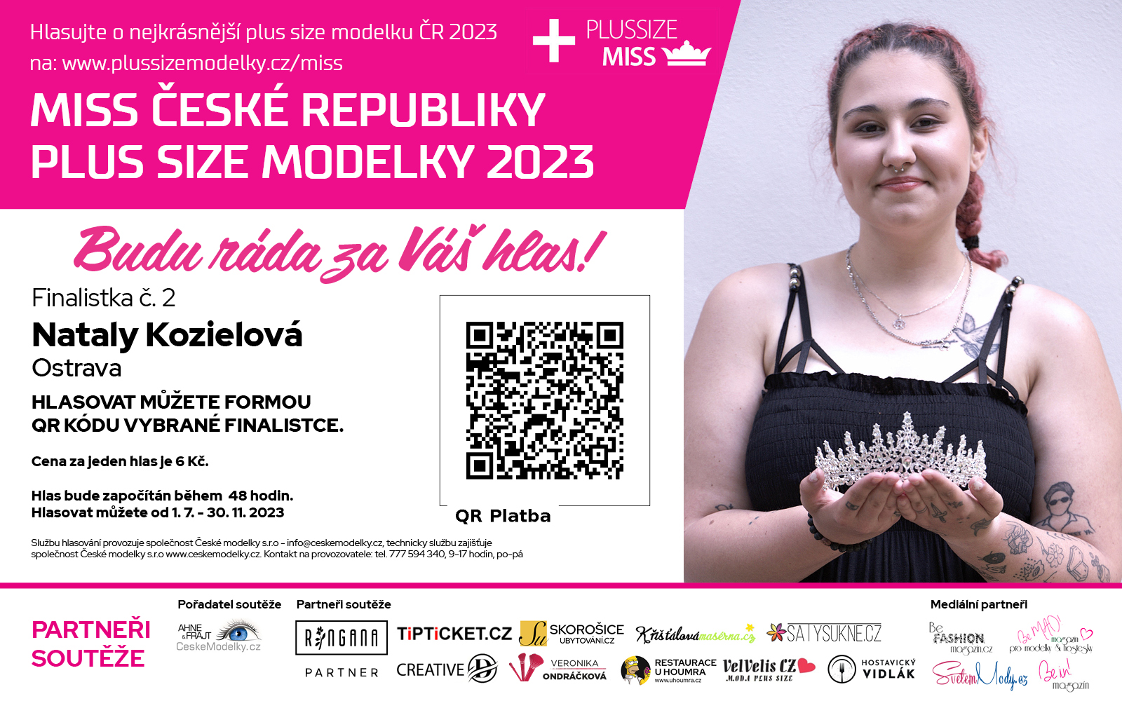 Nataly Kozielov finalistka .2 soute Miss Plus size modelky R 2023