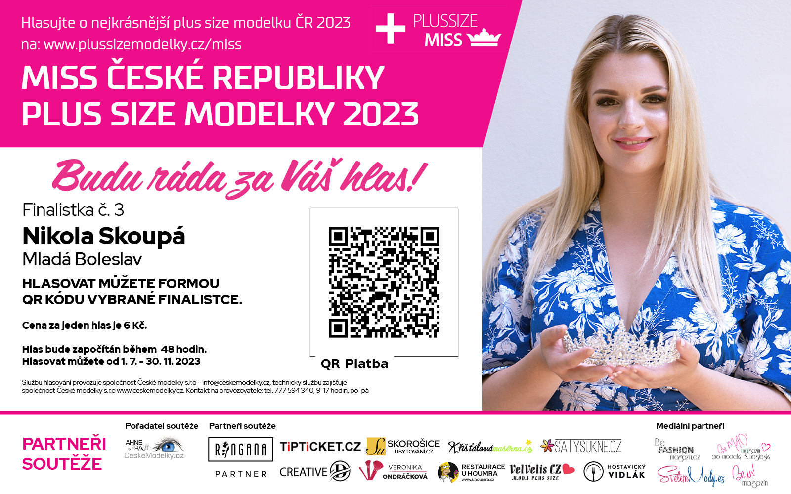 Nikola Skoup finalistka .3 soute Miss Plus size modelky R 2023