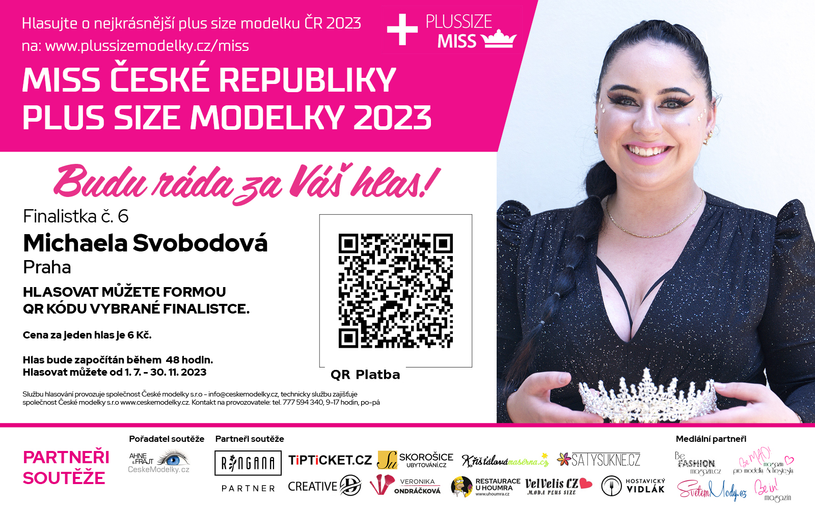 Michaela Svobodov finalistka .6 soute Miss Plus size modelky R 2023