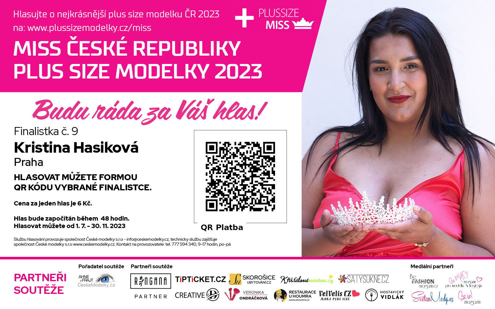 Kristina Hasikova finalistka .9 soute Miss Plus size modelky R 2023