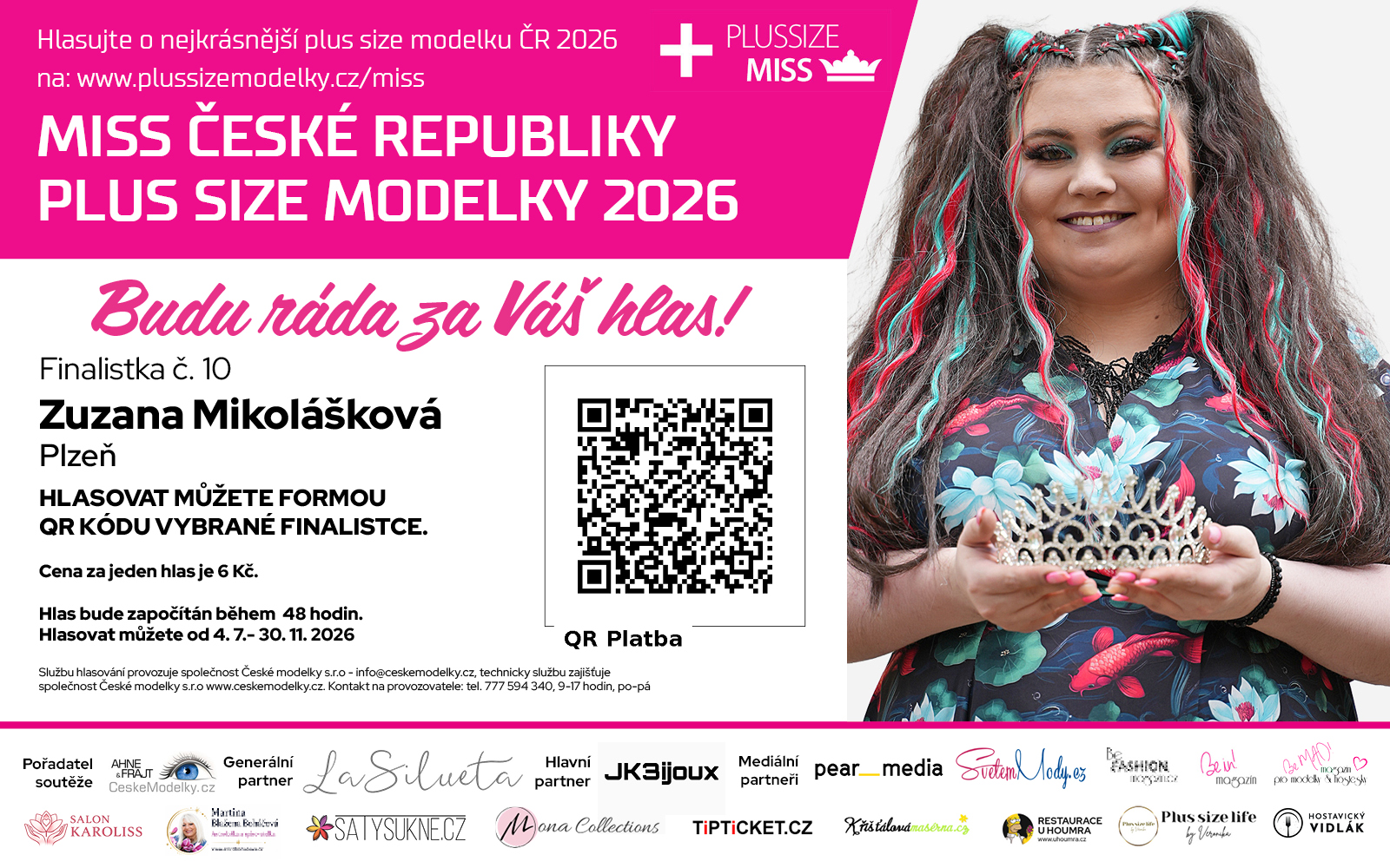 Miss Plus Size modelky ČR 2026 finalistka č. 10 - Zuzana Mikolášková