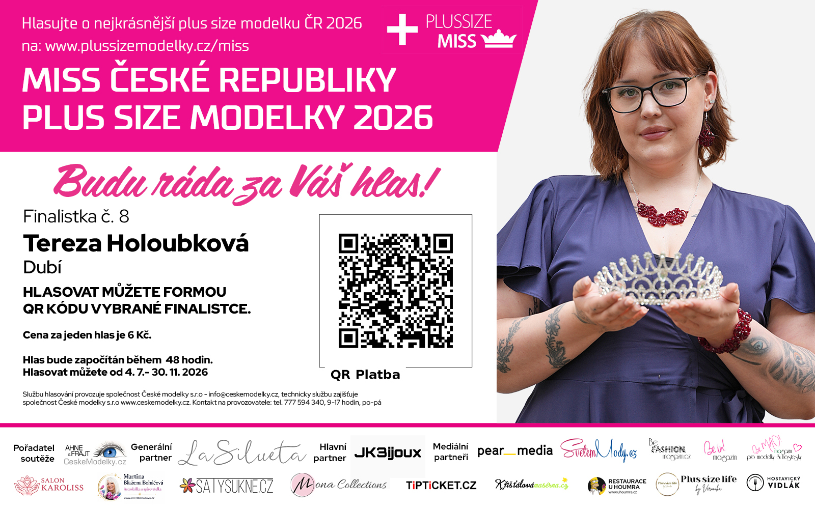 Miss Plus Size modelky ČR 2026 finalistka č. 8 - Tereza Holoubková