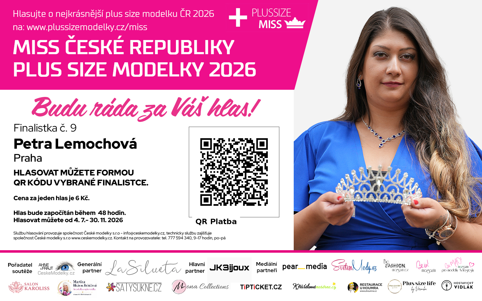 Miss Plus Size modelky ČR 2026 finalistka č. 9 - Petra Lemochová